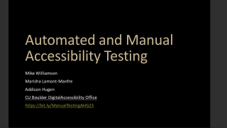 Automated and Manual Accessibility Testing