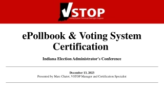 ePollbook & Voting System Certification
