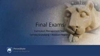 Final Exams: Scheduling, Procedures & Policies
