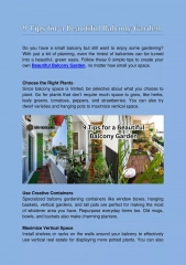 9 Tips for a Beautiful Balcony Garden