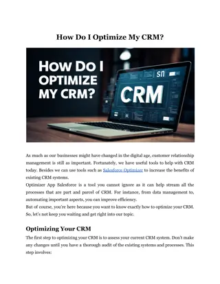 How Do I Optimize My CRM