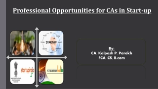 Professional Opportunities for CAs in Start-up