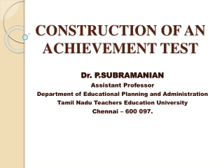 Construction of an Achievement Test