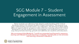 SGG Module 7 – Student Engagement in Assessment