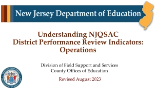 Efficient Education: Understanding NJQSAC District Performance Review