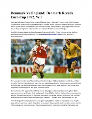 Denmark Vs England Denmark Recalls Euro Cup 1992 Win