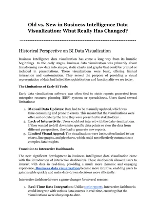 Old vs. New in Business Intelligence Data Visualization_ What Really Has Changed_