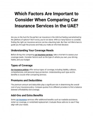 Which Factors Are Important to Consider When Comparing Car Insurance Services in the UAE