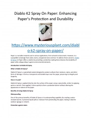 Diablo K2 Spray On Paper - mysteriousplant.com