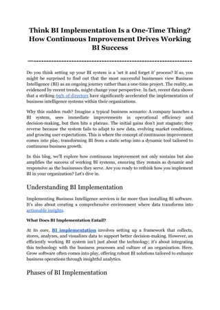 Think BI Implementation Is a One-Time Thing_ How Continuous Improvement Drives Working BI Success
