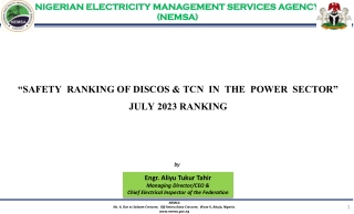 NEMSA Safety Ranking of Discos & TCN in the Power Sector July 2023