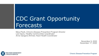 CDC Grant Opportunity Forecasts