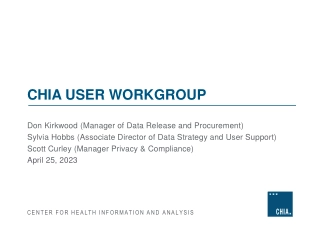 CHIA USER WORKGROUP