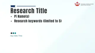 Ethics Presentation to Health Research Committee