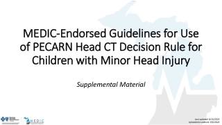 MEDIC Endorsed Guidelines: PECARN Head CT Decision Rule