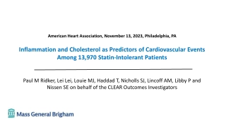 Inflammation and Cholesterol Predicting Cardiovascular Events