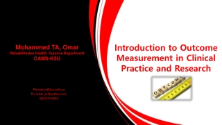 Intro to Outcome Measurement in Clinical Practice & Research