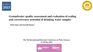 Groundwater Quality Assessment & Corrosiveness Evaluation