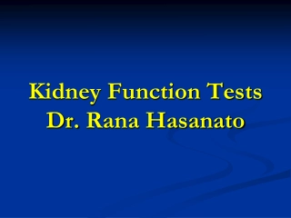 Kidney Function Tests