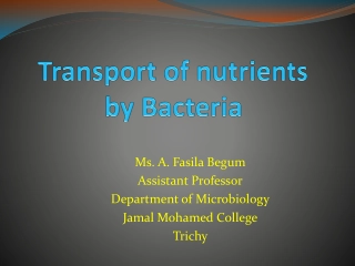 Nutrient Uptake in Bacteria: Mechanisms and Factors