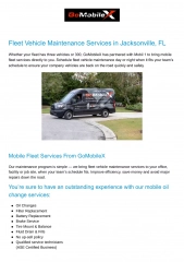 Fleet Vehicle Maintenance Services in Jacksonville FL