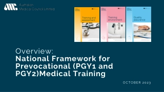 National Framework for Prevocational Medical Training Overview 2023