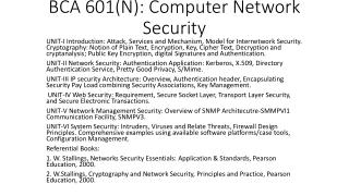 BCA 601(N): Computer Network Security