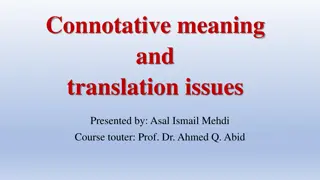 Connotative Meaning and Translation Issues