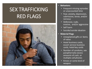 Sex Trafficking Red Flags