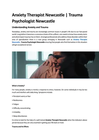 Anxiety Therapist Newcastle | Trauma Psychologist Newcastle