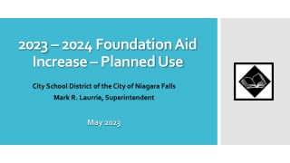 2023 – 2024 Foundation Aid Increase – Planned Use