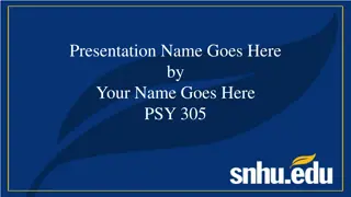Insights in PSY 305: Presentation Highlights
