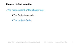 Project Concepts and Characteristics in Development Planning