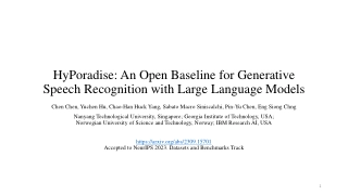 HyPoradise: Open Baseline for Generative Speech Recognition
