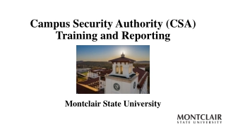 Campus Security Authority (CSA) Training and Reporting