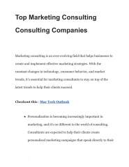 Top Marketing Consulting Consulting Companies