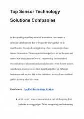 Top Sensor Technology Solutions Companies