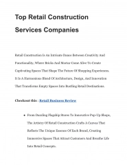 Top Retail Construction Services Companies