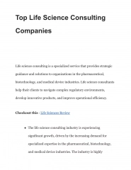 Top Life Science Consulting Companies