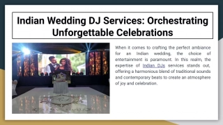 Indian Wedding DJ Services