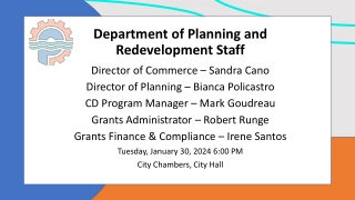 Department of Planning and Redevelopment Staff