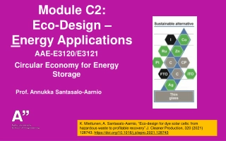 Module C2: Eco-Design – Energy Applications