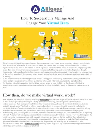 How To Successfully Manage And Engage Your Virtual Team