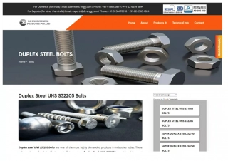 Duplex Steel UNS S32205 Bolts