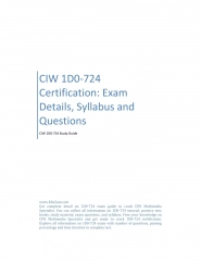 CIW 1D0-724 Certification: Exam Details, Syllabus and Questions