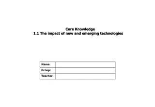 The Impact of New Technologies