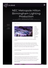 NEC Metropole Hilton Birmingham Lighting Production