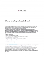 Why go for Copier lease in Orlando