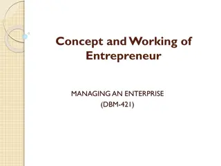 Concept and Working of Entrepreneur in Managing an Enterprise