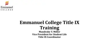 Title IX: Addressing Sexual Discrimination and Violence on College Campuses